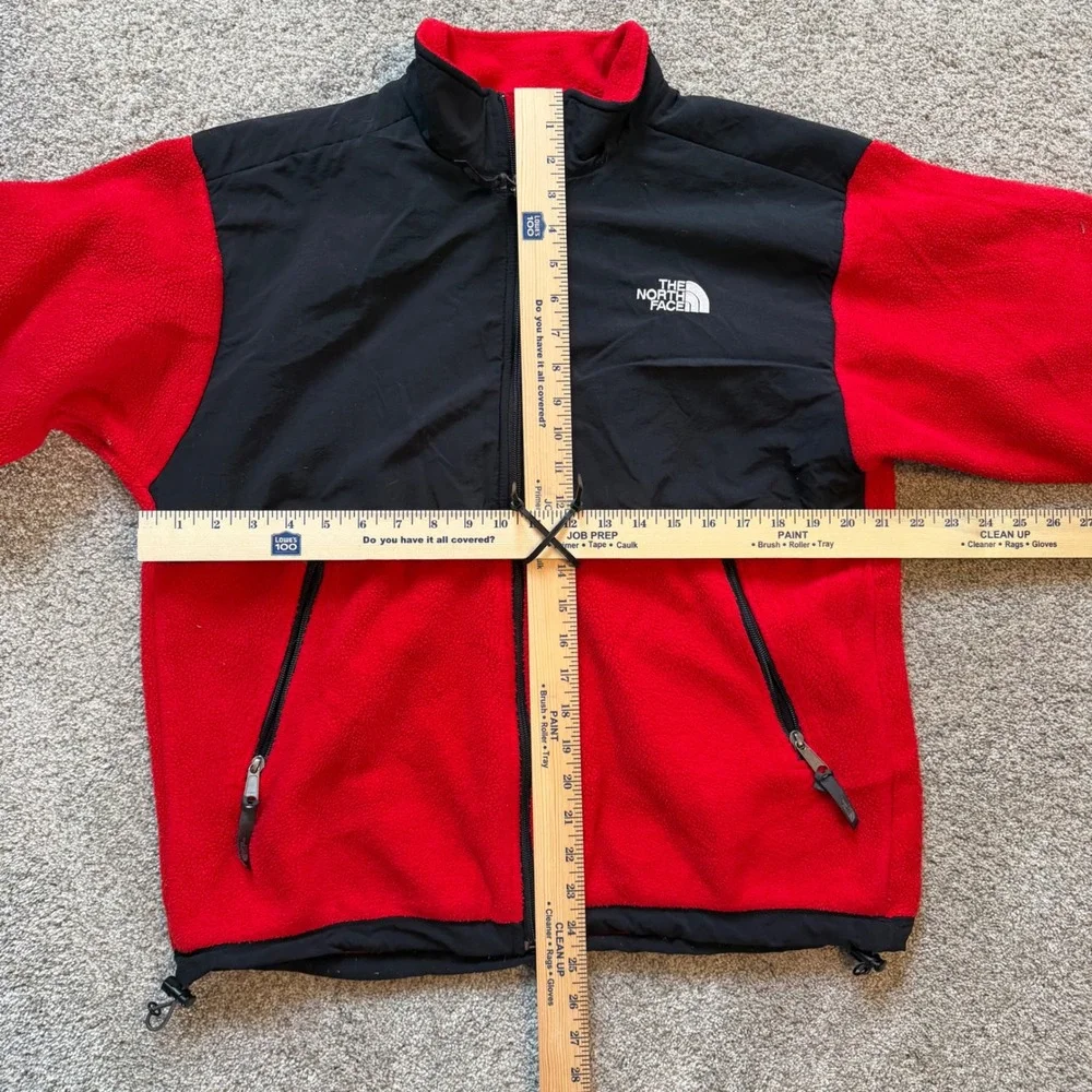 The North Face Denali Fleece Jacket Youth XL Red Black Full Zip Colorblock